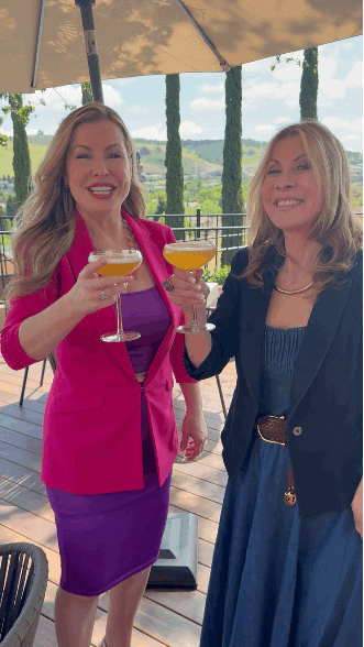 A GIF of Christianne and her mother enjoying Christianne's Golden Mimosa