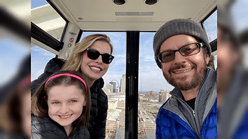 Christianne, Dan, and Livia on the St. Louis Wheel.  Image by Dan Sattel