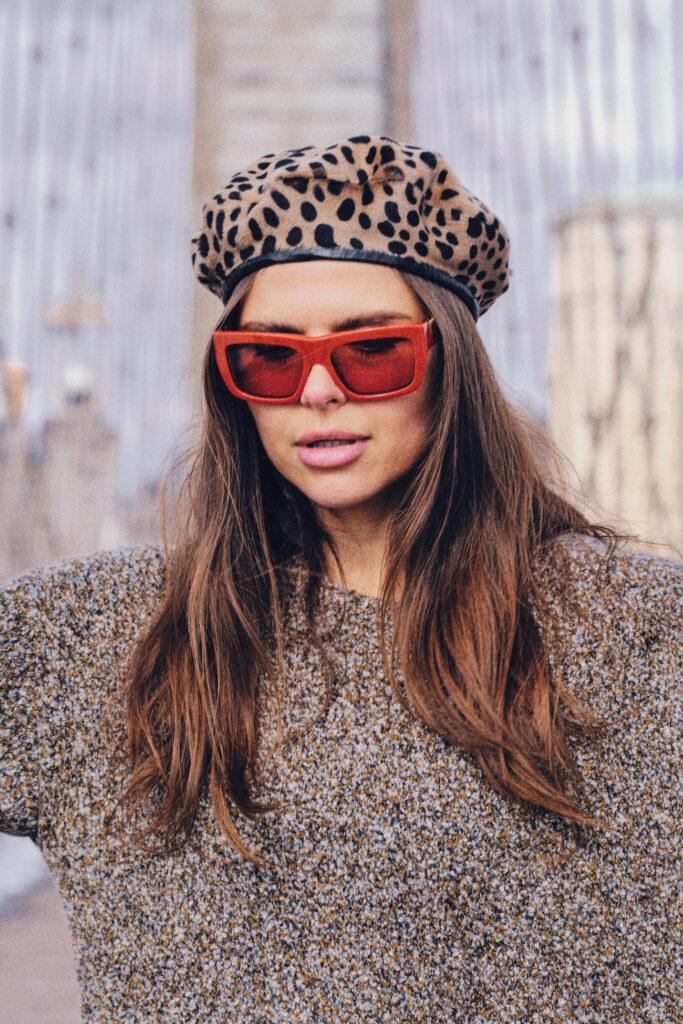 Victoria Slavinskaia Hat in Shearling with Jaguar Print. c/o Victoria Slavinskaia