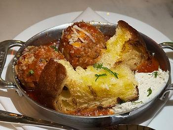 Meatballs and focaccia