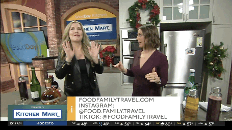 Christianne sharing her favorite champagne cocktail AND mocktail recipes on Good Day CBS- perfect for New Year's Eve. Video c/o Christianne Klein.