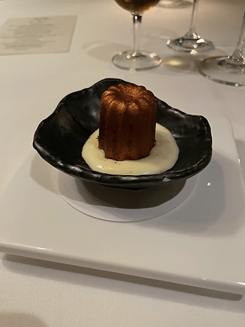 Sixth course- Caramel mousse with apple compote