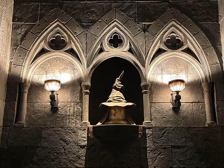 The iconic Sorting Hat talks and moves in Harry Potter and the Forbidden Journey.  Image by Christianne Klein