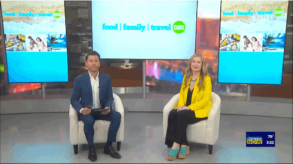 Christianne Klein and JC Fernandez discussing the "Best Day Trips from Las Vegas" 3/31/26 on CBS, Las Vegas Now.