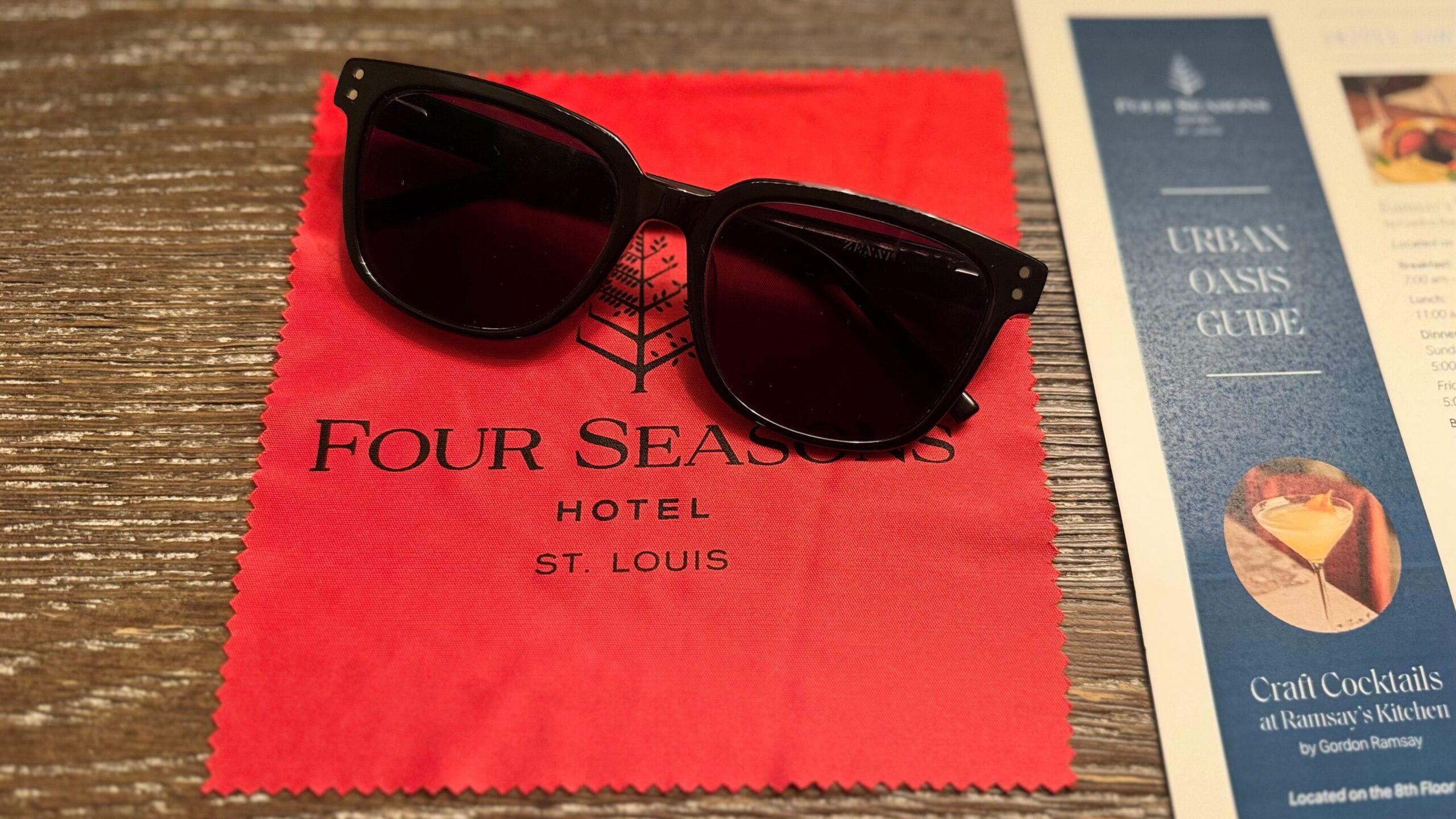 Leave your smudged glasses on the nightstand? A Four Seasons-branded microfiber cloth is placed underneath. Image by Christianne Klein