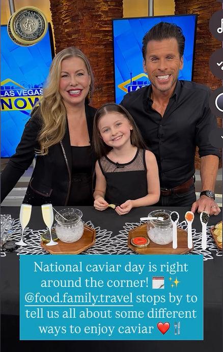 Celebrating National Caviar Day on CBS. Image by Las Vegas Now.